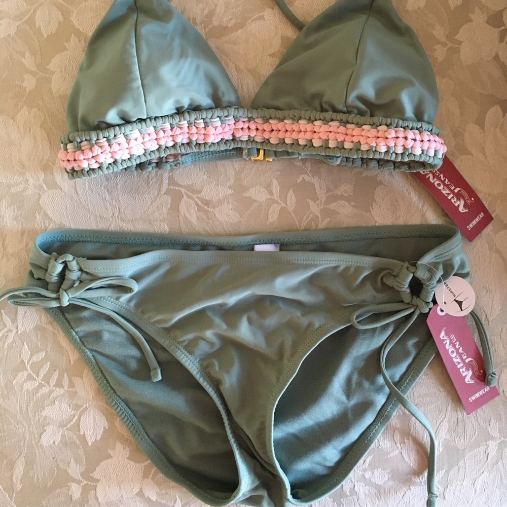 NWT Arizona Jean CO Green & Pink Bikini 👙